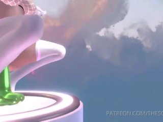 3d x rated clip Princess riding huge dildo