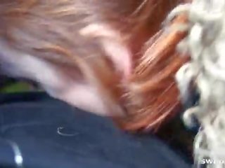 Amateur redhead street whore loves outdoor peter sucking