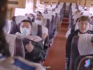Sexo película tour autobús con pechugona asiática guarra original china av sucio vídeo con inglés sub