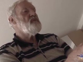 Old Young - Big pecker Grandpa Fucked by Teen she licks thick old man manhood